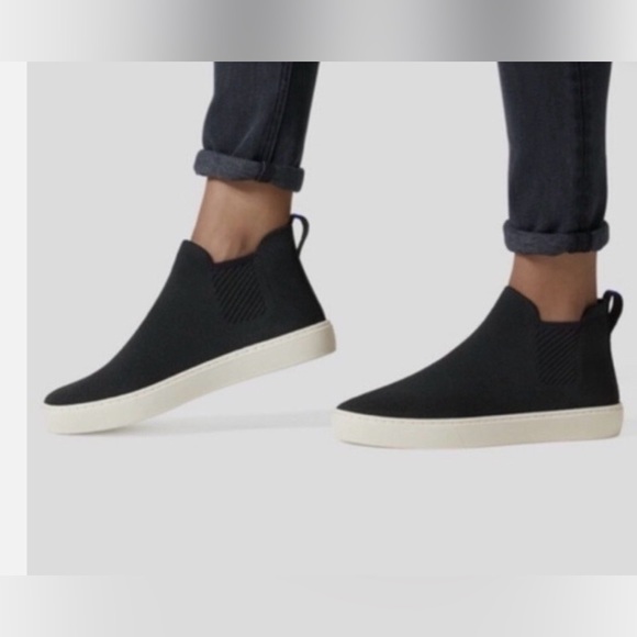 Rothy's Shoes - Rothy's The Chelsea Boot Knit Black High Top Knit Pull On Sneaker Size 8